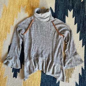Grey Sweater with Brown Detailing size M